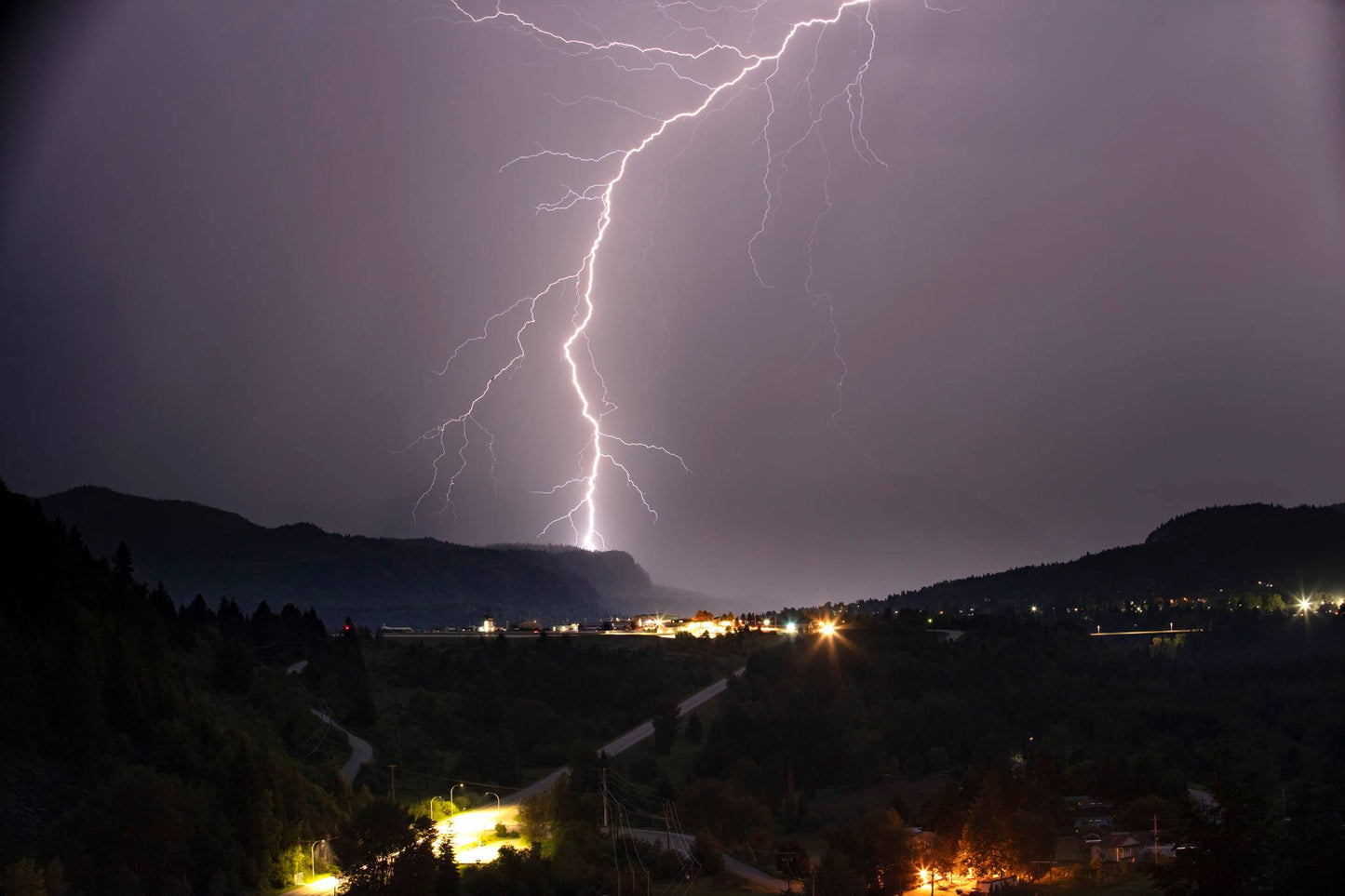 Lightning over Castlegar in the storm