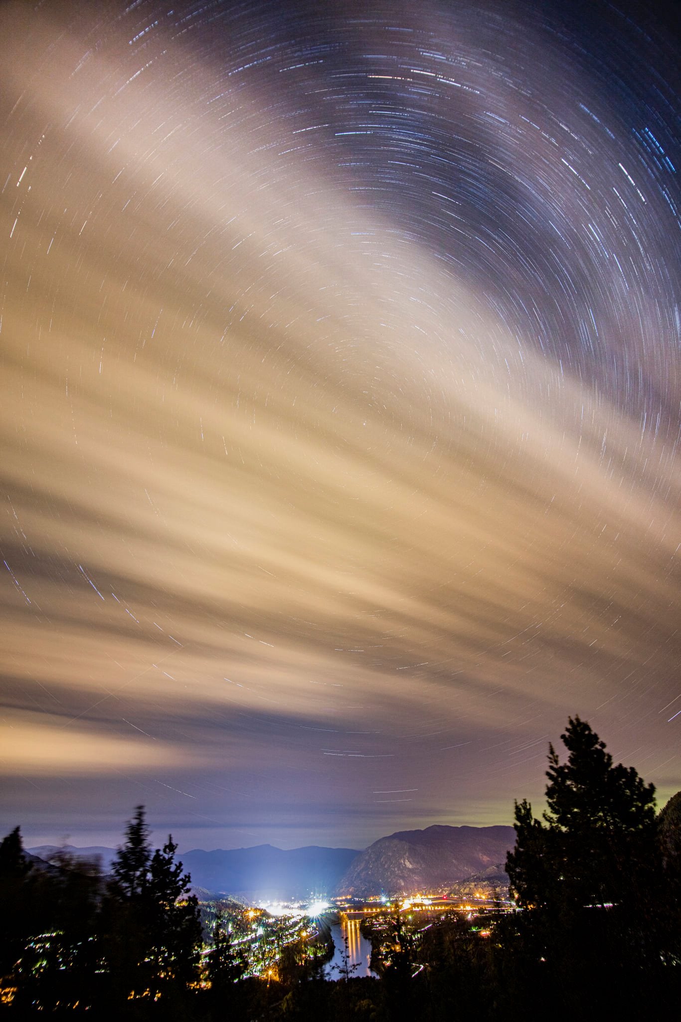 Star Trails over Columbia River