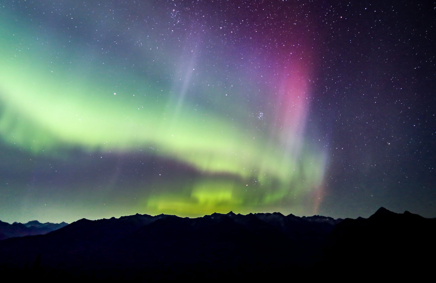 Aurora over Purcell Mountains