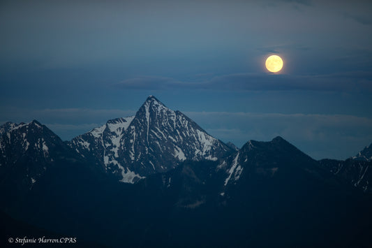 Full Moon Rising over Mount Loki