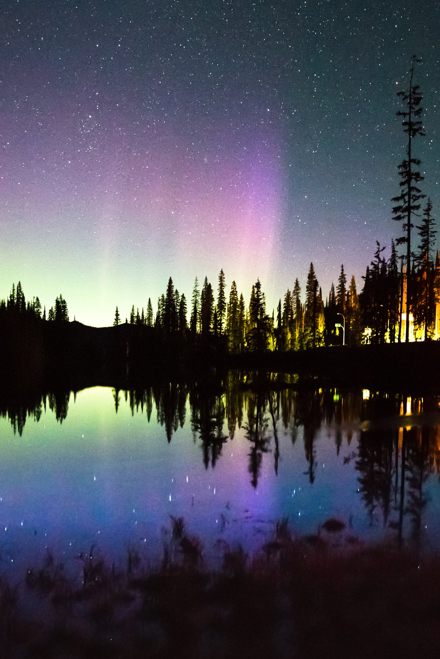 Northern Lights Reflecting in Bridal Lake